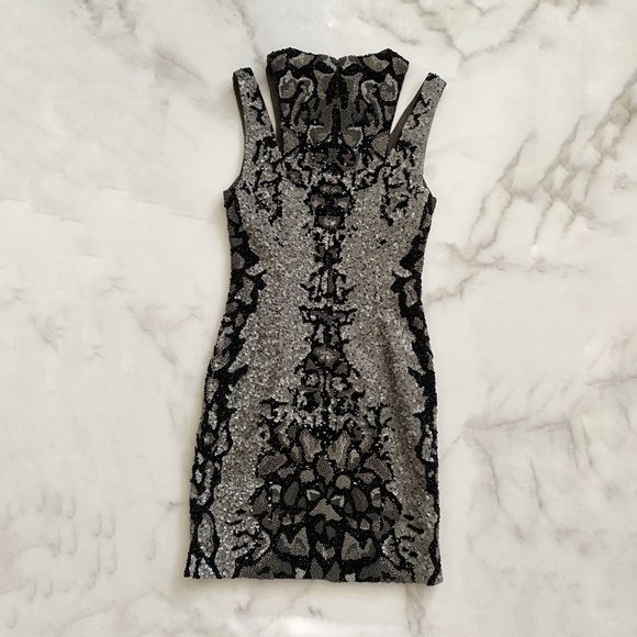 All Saints Hand Beaded Cocktail Mini Dress - Picture 3 of 6